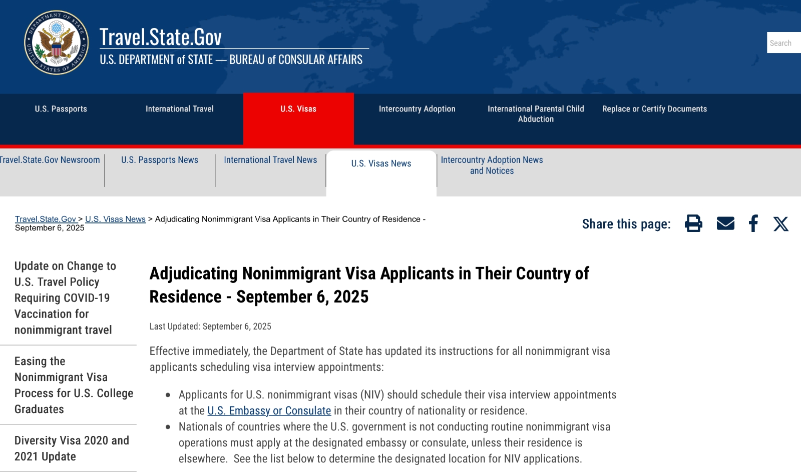 Attention Immigrants! The U.S. Completely Cancels 'Third Country Visa Interviews'