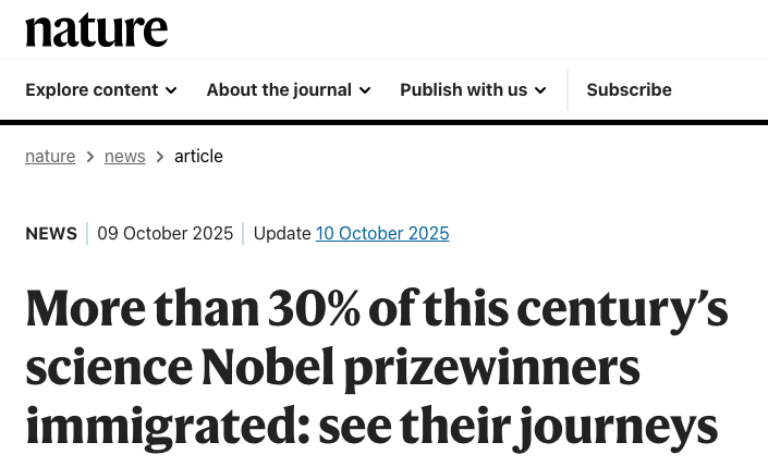 从诺奖看美国移民：为何美国成全球人才集结地？
