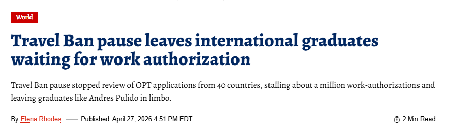 OPT Suspension Alarm: Staying in the U.S. Cannot Be a Waiting Game!