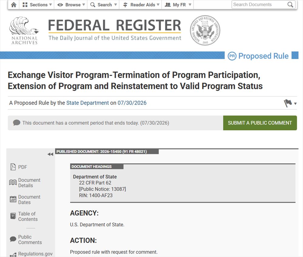 Quick Read for Studying in the US! Major Changes Proposed for US J-1 Visas